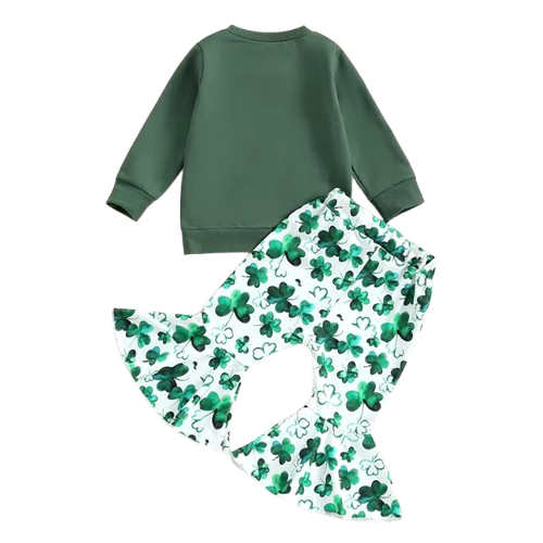 Little Lucky Charm Waterprint Clovers Bells Outfit - PREORDER