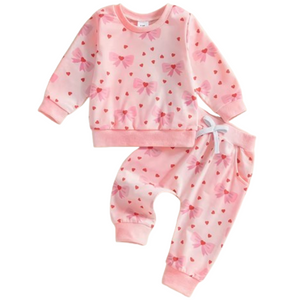 Mini Hearts & Bows Jogger Outfit - PREORDER