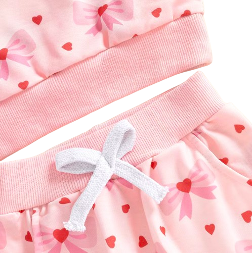 Mini Hearts & Bows Jogger Outfit - PREORDER