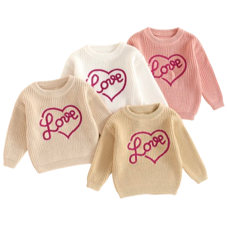 Love Heart Knit Sweaters (4 Colors) - PREORDER