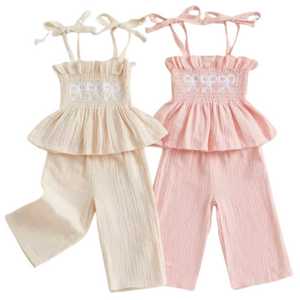 Pretty Bows Scrunch Pants Outfits (2 Colors) - PREORDER