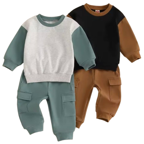 Two Tone Pockets Jogger Outfits (2 Colors) - PREORDER