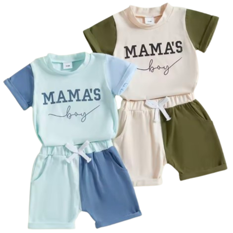 Mamas Boy Two Tone Shorts Outfits (2 Colors) - PREORDER