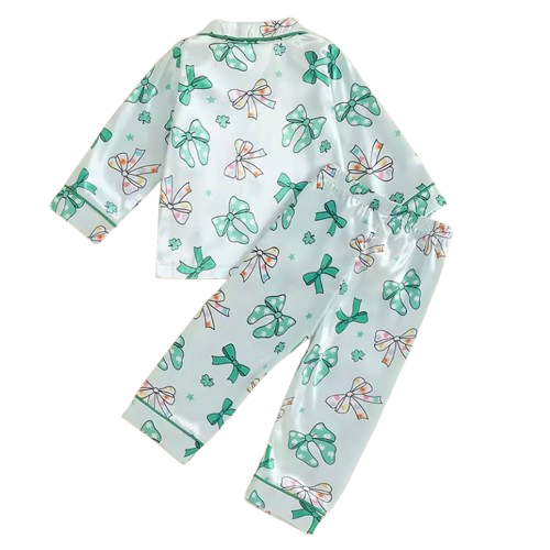 St Patricks Bows Silk Pajamas - PREORDER