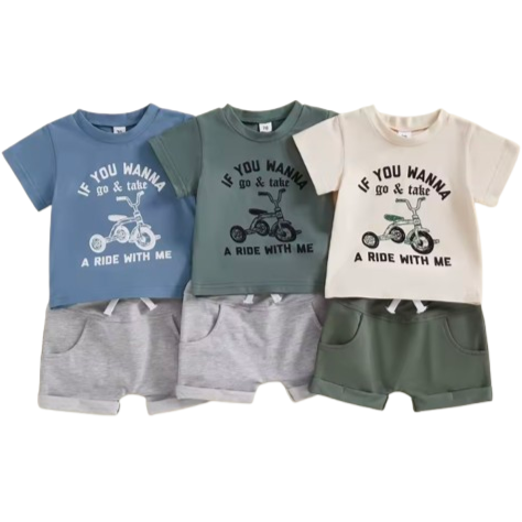 If you wanna go & take a ride with Me Shorts Outfits (3 Colors) - PREORDER