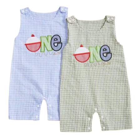 Checkered ONE Fisher Rompers (2 Colors) - PREORDER