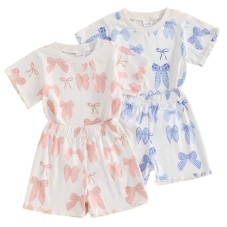 Pretty Bows Ruffle Shorts Outfits (2 Colors) - PREORDER