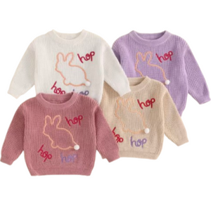 Hop Hop Hop Knit Sweaters (4 Colors) - PREORDER