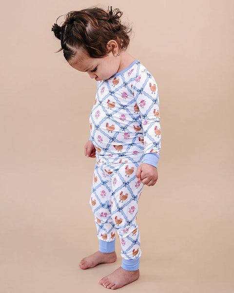 Bamboo Top & Pants Set | Chickens & Flowers - PREORDER