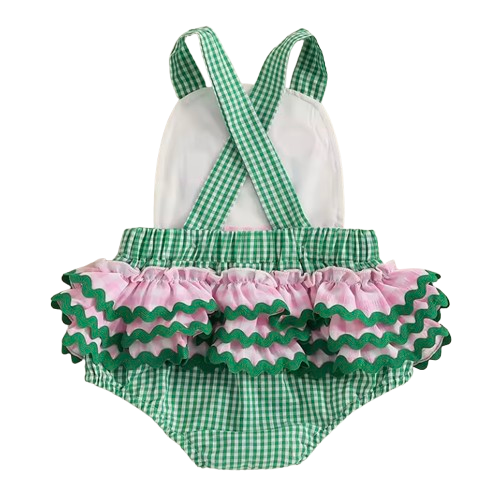 Smocked Ruffle Romper | Golf Gingham - PREORDER