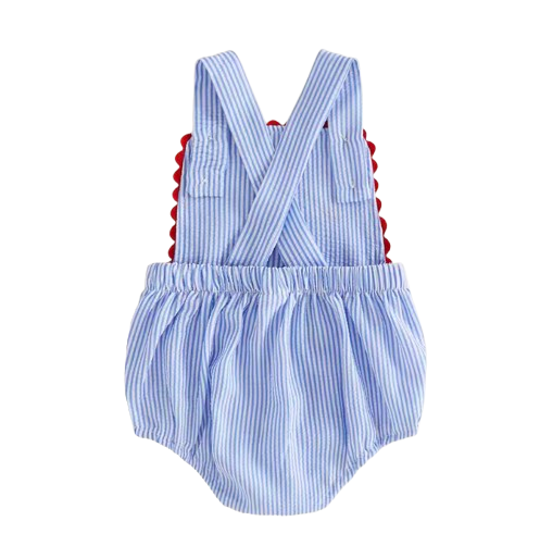 Smocked Romper | 4th of July Goose - PREORDER