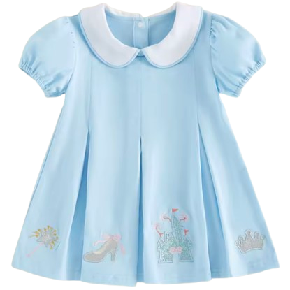 Embroidered Smocked Dress | Blue Princess - PREORDER