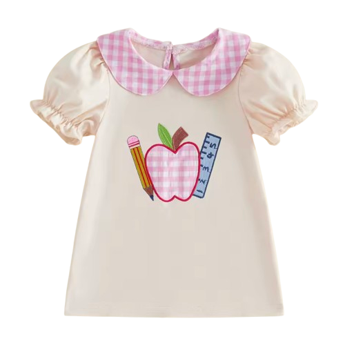 Smocked Collar Dress | School Supplies Gingham - PREORDER
