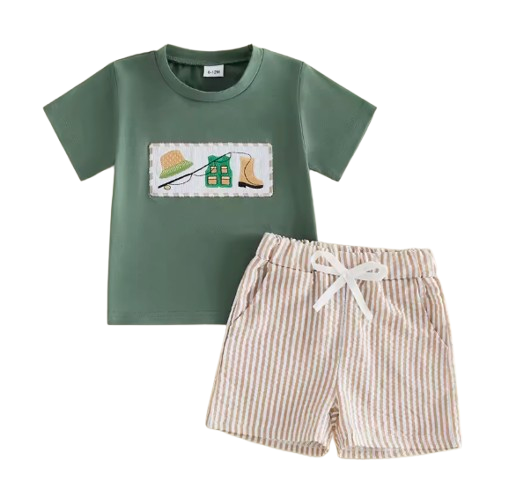 Top & Shorts Set | Striped Fisher Man - PREORDER