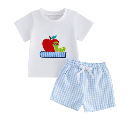 Top & Shorts Set | Book Worm Gingham - PREORDER