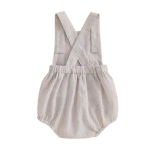 Smocked Romper | Game Day Football Stripe - PREORDER