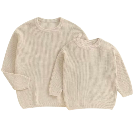Mama & Mini Knit Sweaters | Milky White - PREORDER