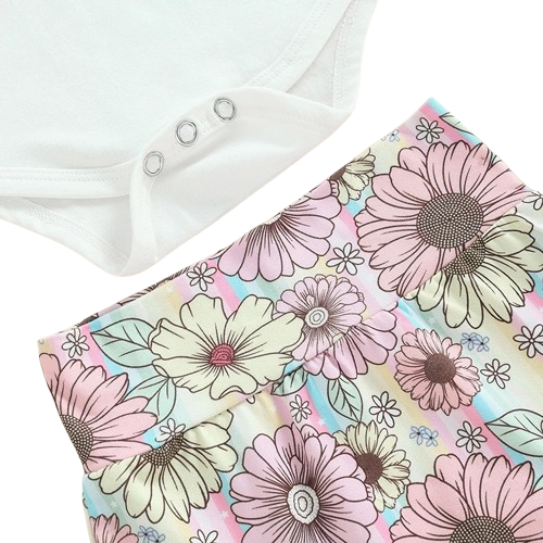 Mamas Girl Pastel Spring Floral Outfit & Bow - PREORDER
