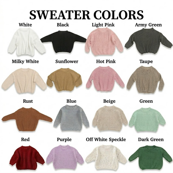 Yarn *CUSTOM* Name Chunky Knit Sweater | 16 Colors