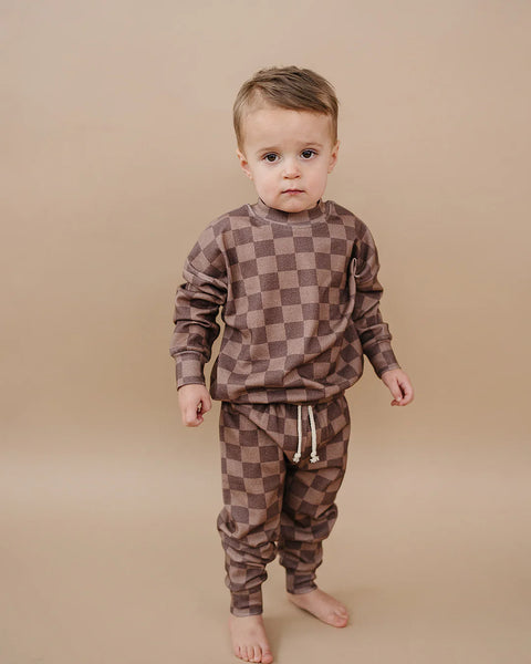 Jogger Set | Espresso Checkered - PREORDER