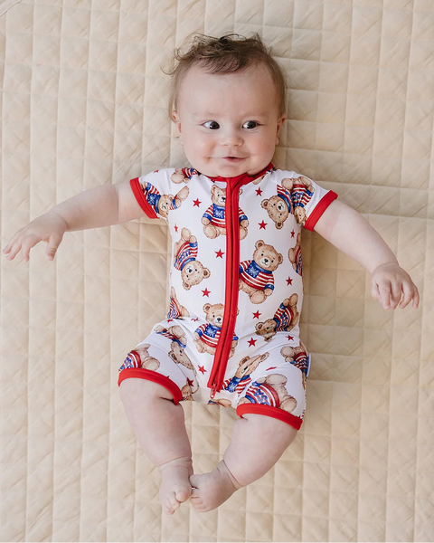 Bamboo Shorty Romper | American Bear - PREORDER