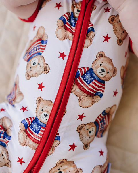Bamboo Shorty Romper | American Bear - PREORDER
