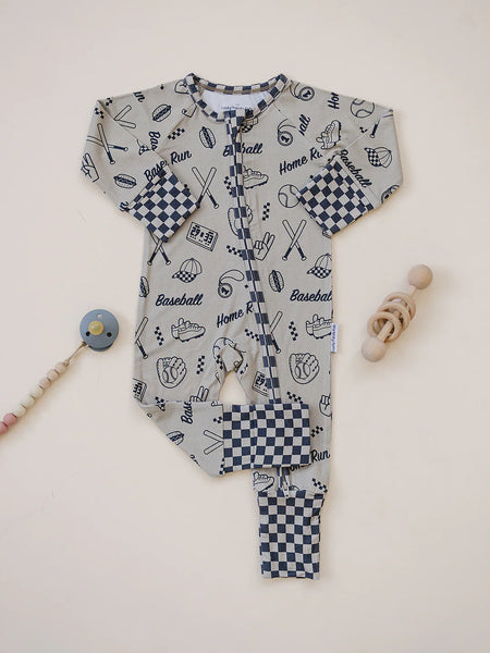 Bamboo Zip Romper | Home Run - PREORDER