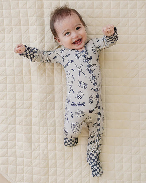 Bamboo Zip Romper | Home Run - PREORDER