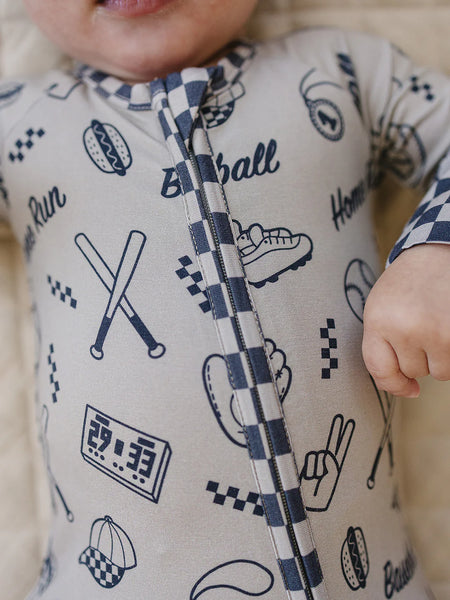 Bamboo Zip Romper | Home Run - PREORDER