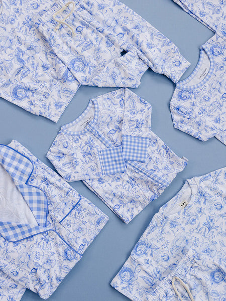 Top & Shorts Set | Blue Flowers - PREORDER