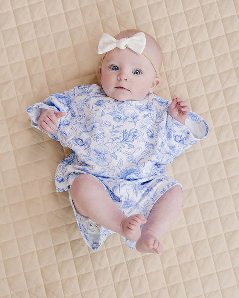 Top & Shorts Set | Blue Flowers - PREORDER