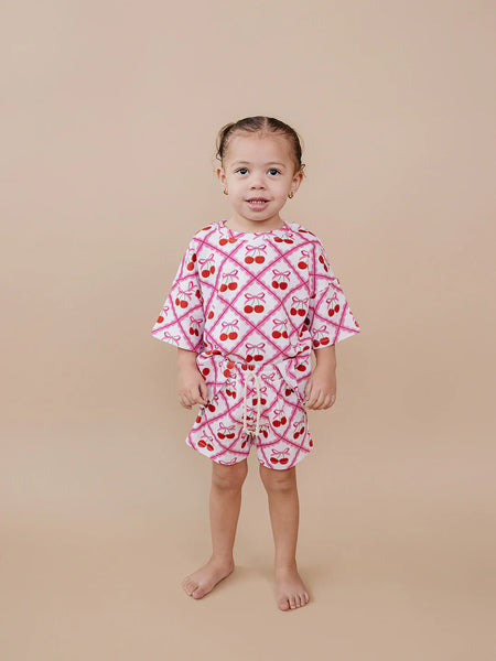 Top & Shorts Set | Cherry Bow - PREORDER