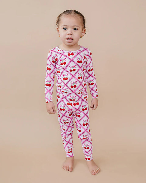 Bamboo Top & Pants Set | Cherry Bow - PREORDER