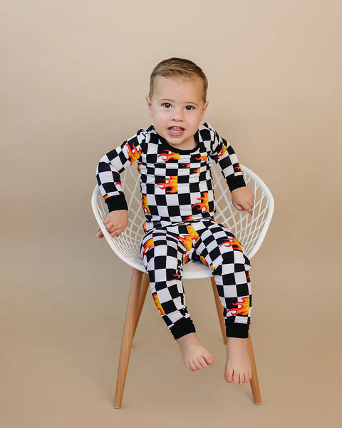 Bamboo Top & Pants Set | Checker Blaze - PREORDER