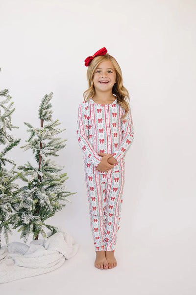 Bamboo Top & Pants Set | Retro Candy Cane - PREORDER
