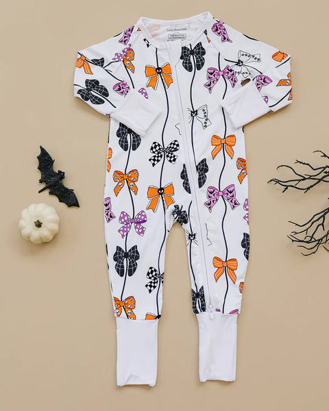 Bamboo Zip Romper | Spooky Bows - PREORDER