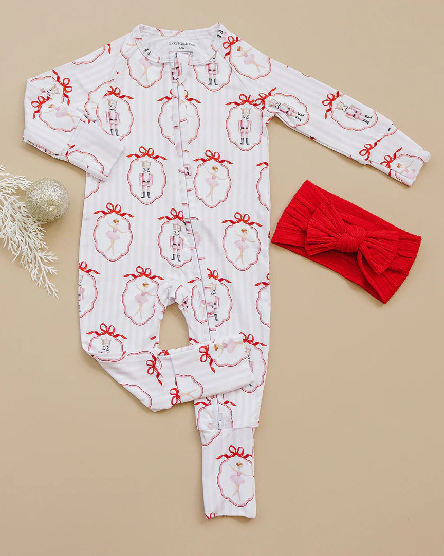 Bamboo Zip Romper | Pink Nutcracker - PREORDER