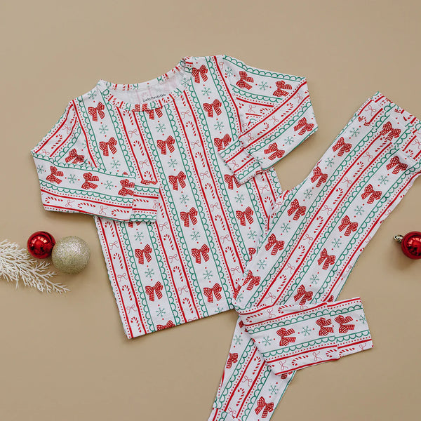 Bamboo Top & Pants Set | Retro Candy Cane - PREORDER