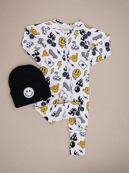 Bamboo Zip Romper | Lucky Vibes - PREORDER
