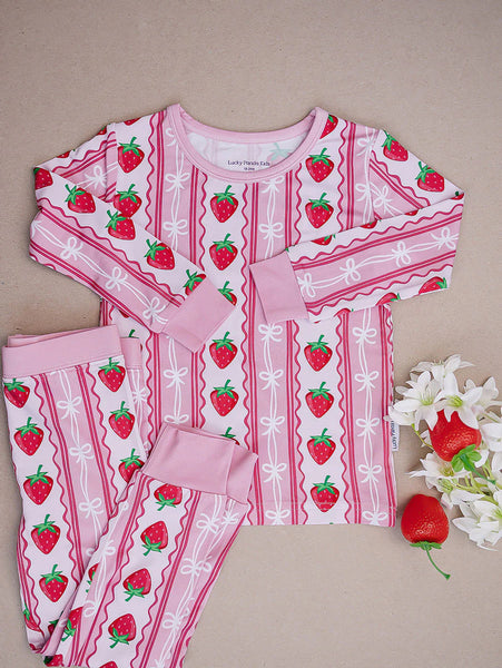 Bamboo Top & Pants Set | Strawberry - PREORDER