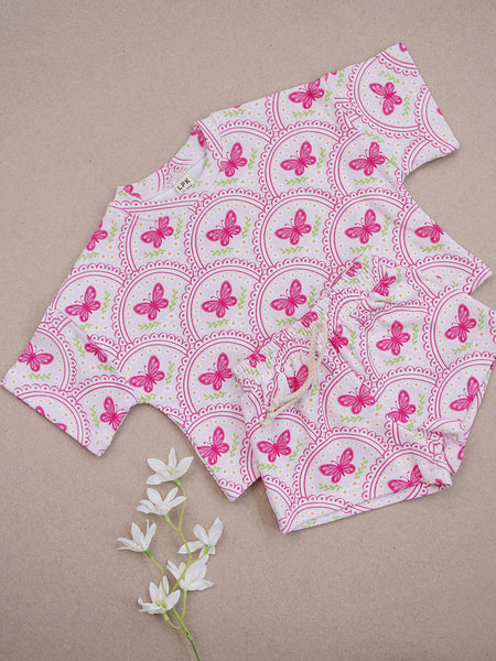 Top & Shorts Set | Pink Butterfly - PREORDER