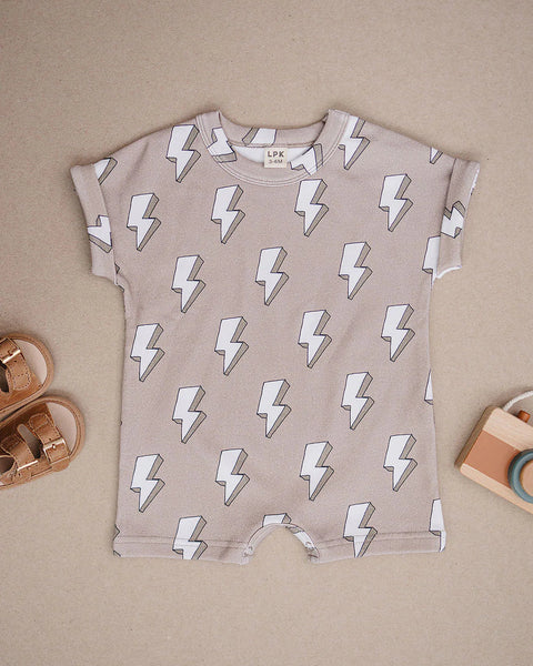 Cotton Shorts Romper | Electric Beige - PREORDER