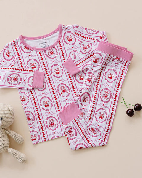 Bamboo Top & Pants Set | Cherry Bear - PREORDER