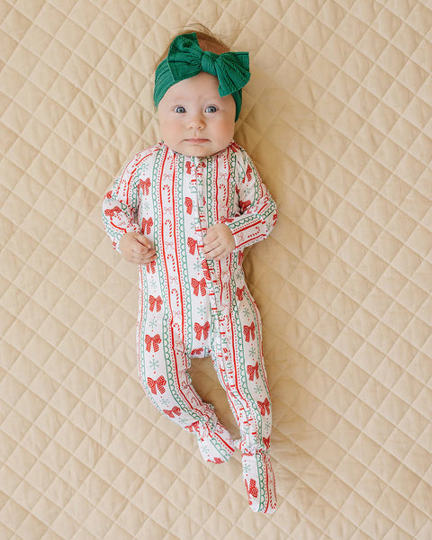 Bamboo Zip Romper | Retro Candy Cane - PREORDER