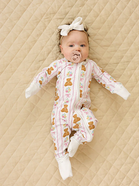 Bamboo Zip Romper | Honey Bear - PREORDER