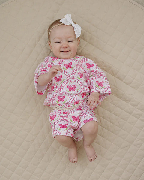 Top & Shorts Set | Pink Butterfly - PREORDER
