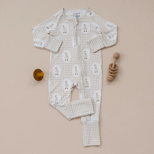 Bamboo Zip Romper | Gingham & Goose - PREORDER