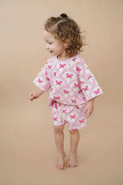 Top & Shorts Set | Pink Butterfly - PREORDER