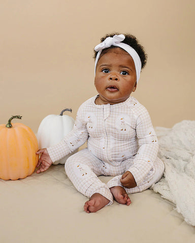 Bamboo Zip Romper | Gingham & Goose - PREORDER