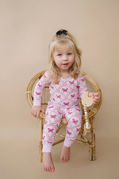 Bamboo Top & Pants Set | Pink Butterfly - PREORDER